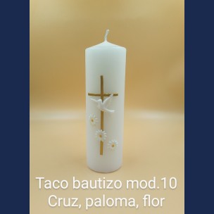 Taco Bautizo  Mod. 10 Cruz Paloma Flor